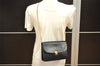 Authentic Christian Dior Vintage Chain Shoulder Bag Purse Leather Navy 7888J