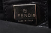 Authentic FENDI Vintage Shoulder Hand Bag Purse Jersey Leather Black 7889I