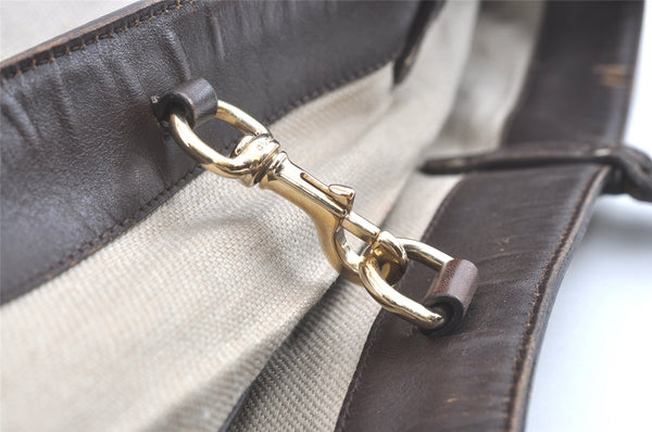 Authentic GUCCI Craft Shoulder Tote Bag Canvas Leather 247209 Beige 7889J