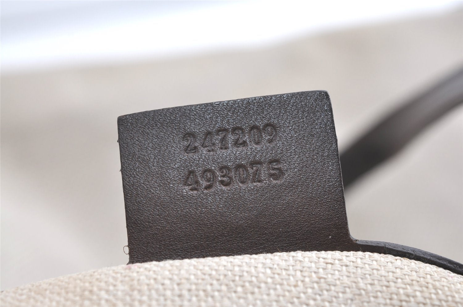 Authentic GUCCI Craft Shoulder Tote Bag Canvas Leather 247209 Beige 7889J