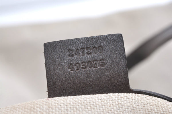 Authentic GUCCI Craft Shoulder Tote Bag Canvas Leather 247209 Beige 7889J