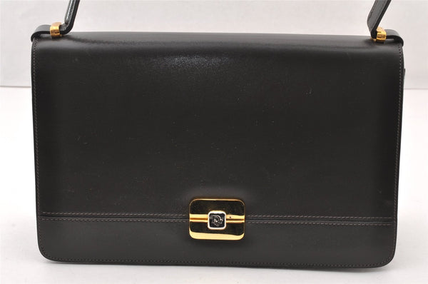 Authentic Christian Dior Shoulder Hand Bag Purse Leather Dark Brown CD 7890I