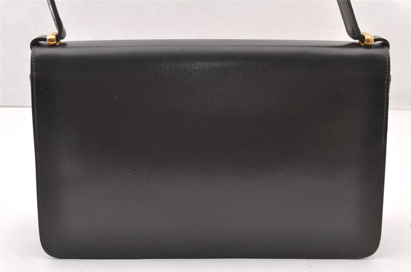 Authentic Christian Dior Shoulder Hand Bag Purse Leather Dark Brown CD 7890I