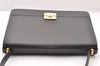Authentic Christian Dior Shoulder Hand Bag Purse Leather Dark Brown CD 7890I