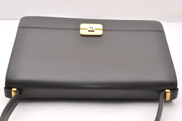 Authentic Christian Dior Shoulder Hand Bag Purse Leather Dark Brown CD 7890I