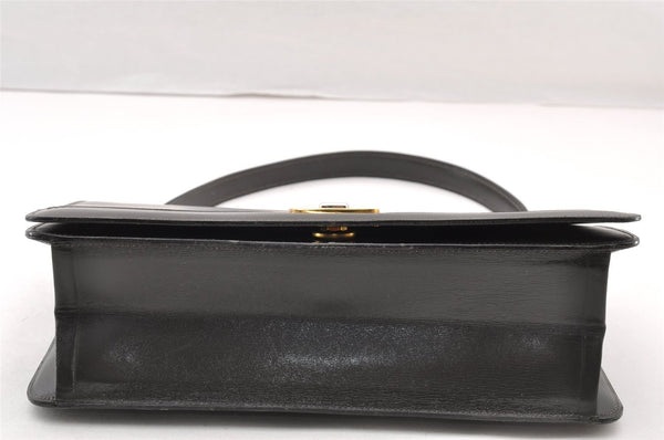 Authentic Christian Dior Shoulder Hand Bag Purse Leather Dark Brown CD 7890I