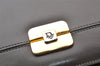 Authentic Christian Dior Shoulder Hand Bag Purse Leather Dark Brown CD 7890I