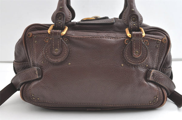 Authentic Chloe Paddington Leather Shoulder Hand Bag Purse Brown 7891J