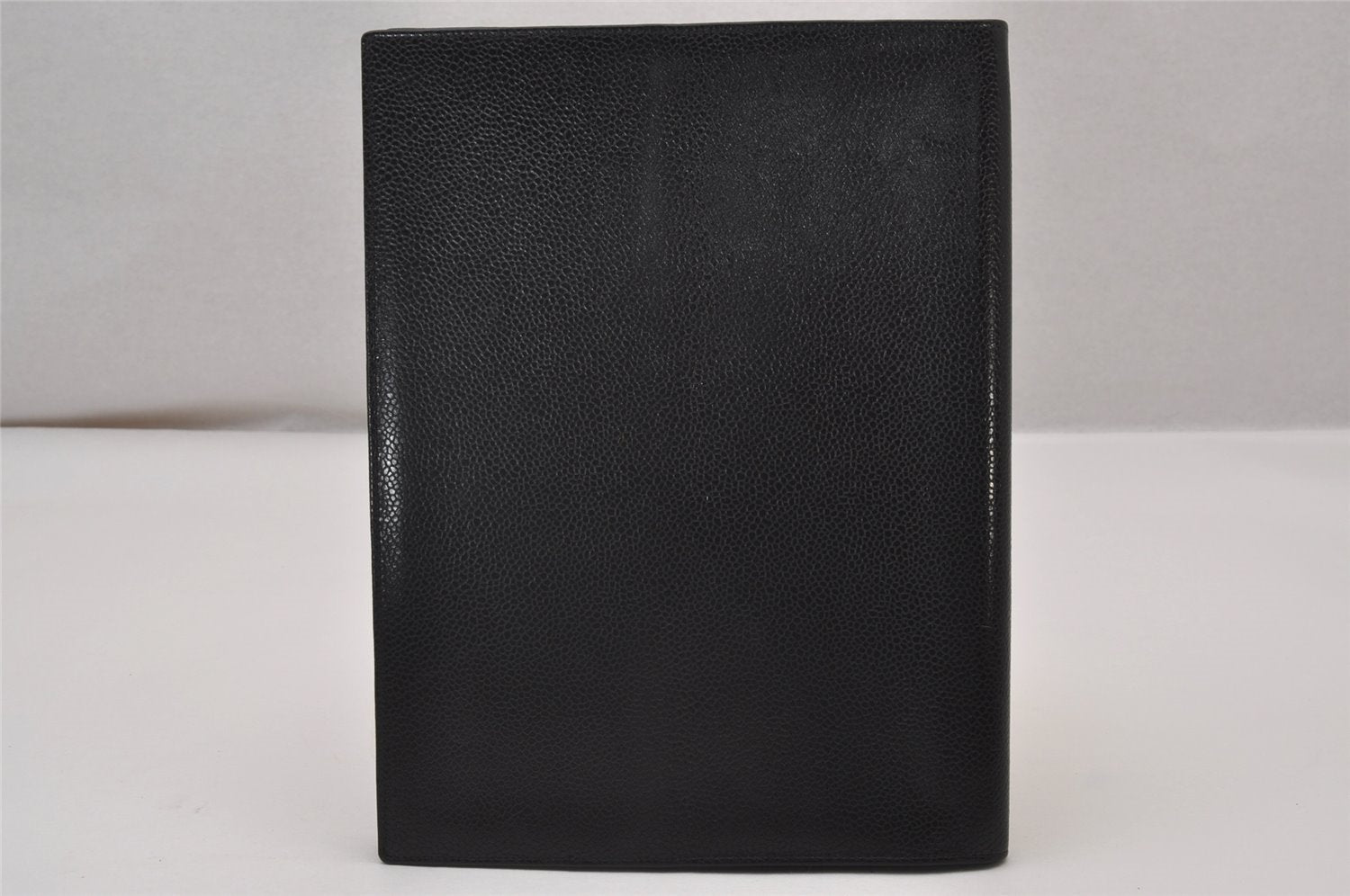 Authentic CHANEL Caviar Skin CoCo Mark Notebook Cover Purse Black Box 7893I