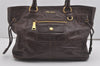 Authentic PRADA Vintage Leather Hand Tote Bag Brown 7894I