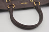 Authentic PRADA Vintage Leather Hand Tote Bag Brown 7894I