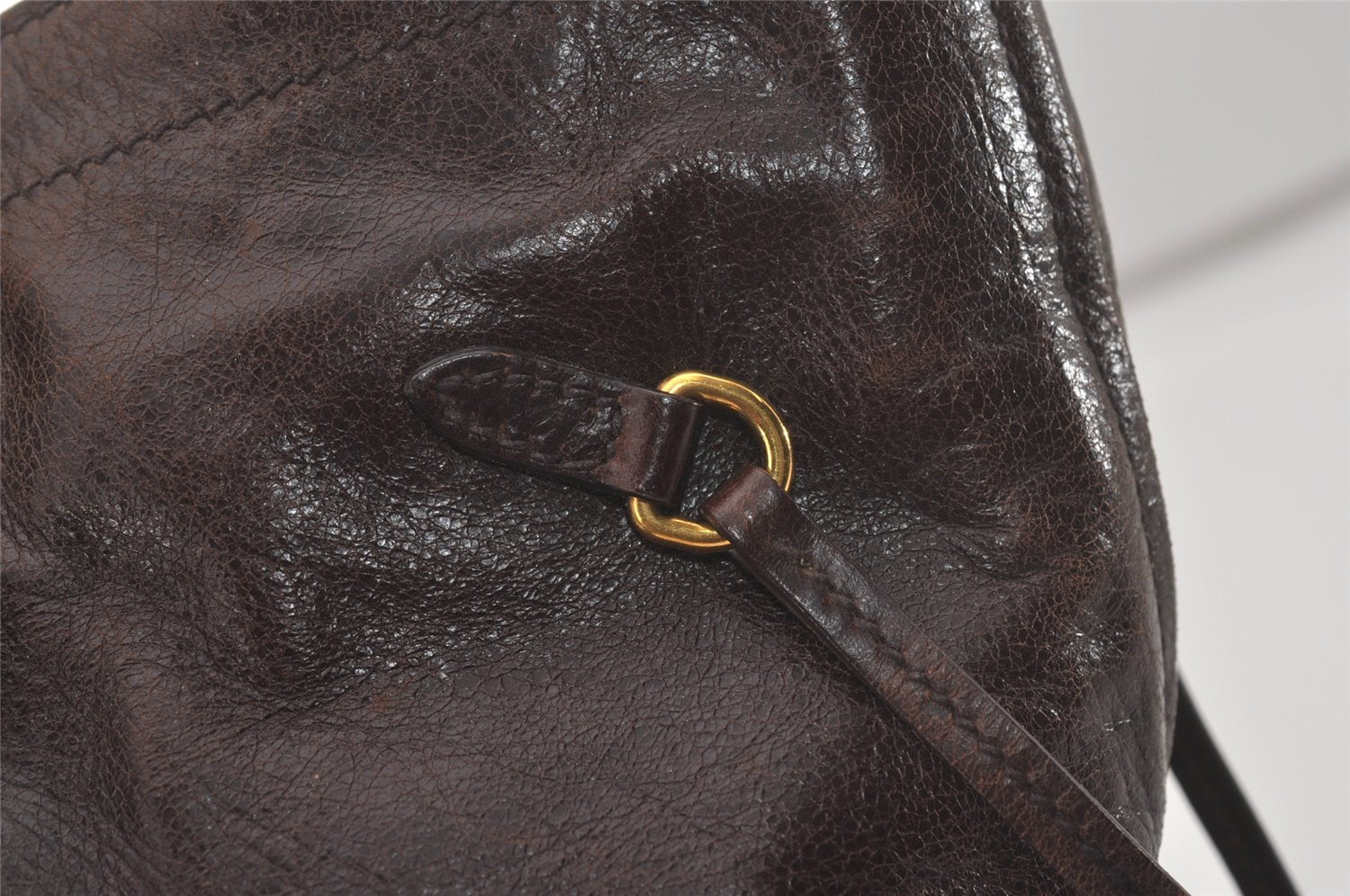 Authentic PRADA Vintage Leather Hand Tote Bag Brown 7894I