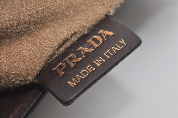Authentic PRADA Vintage Leather Hand Tote Bag Brown 7894I
