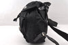 Authentic PRADA Vela Nylon Tessuto Leather Drawstring Backpack B6677 Black 7896I