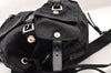 Authentic PRADA Vela Nylon Tessuto Leather Drawstring Backpack B6677 Black 7896I