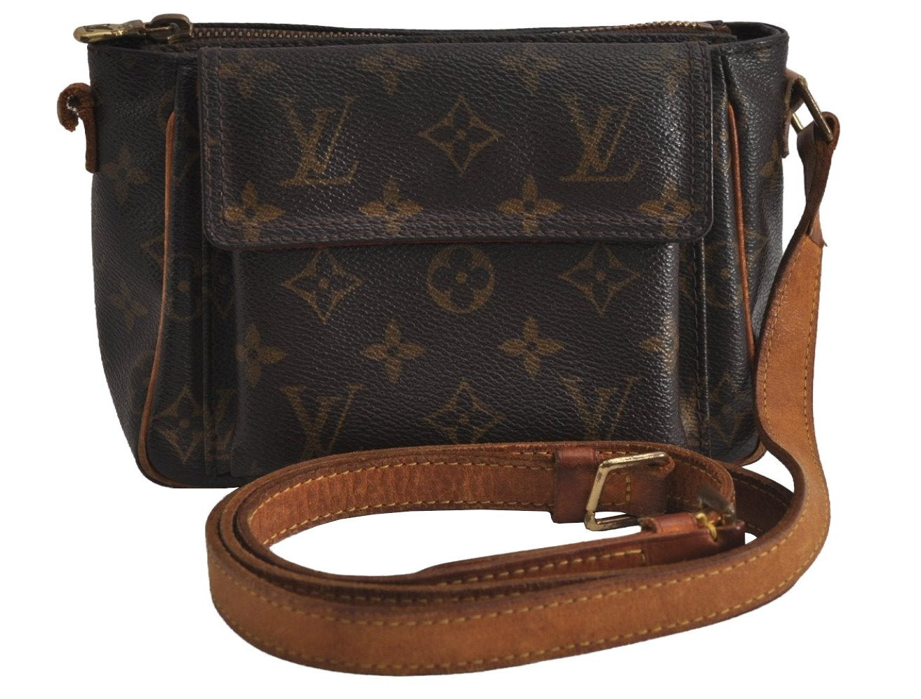 Authentic Louis Vuitton Monogram Viva Cite PM Shoulder Bag M51165 LV Junk 7896J