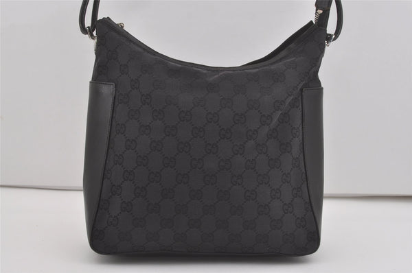 Authentic GUCCI Vintage Shoulder Hand Bag GG Canvas Leather 0013766 Black 7897I