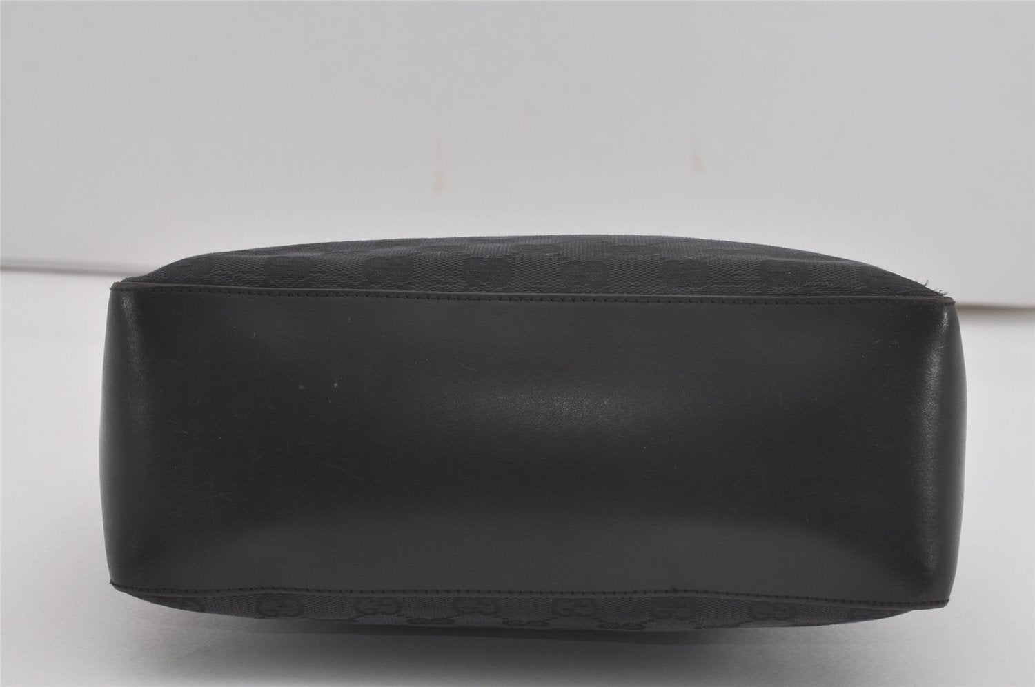 Authentic GUCCI Vintage Shoulder Hand Bag GG Canvas Leather 0013766 Black 7897I