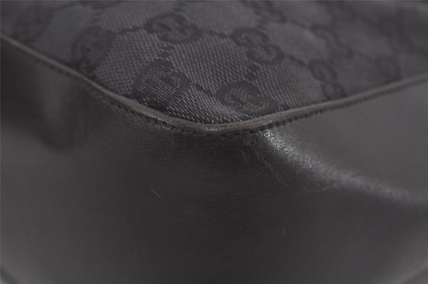 Authentic GUCCI Vintage Shoulder Hand Bag GG Canvas Leather 0013766 Black 7897I