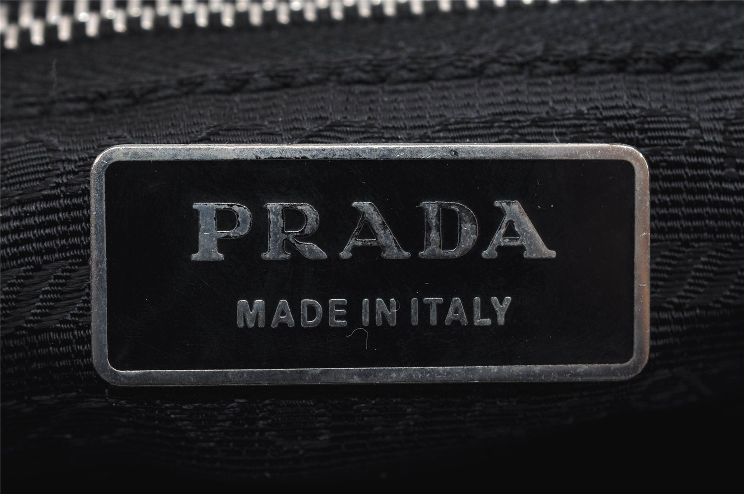 Authentic PRADA Vintage Nylon Tessuto Leather Shoulder Hand Bag Black 7898I