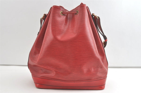 Authentic Louis Vuitton Epi Noe Shoulder Drawstring Bag Red M44007 LV 7900J