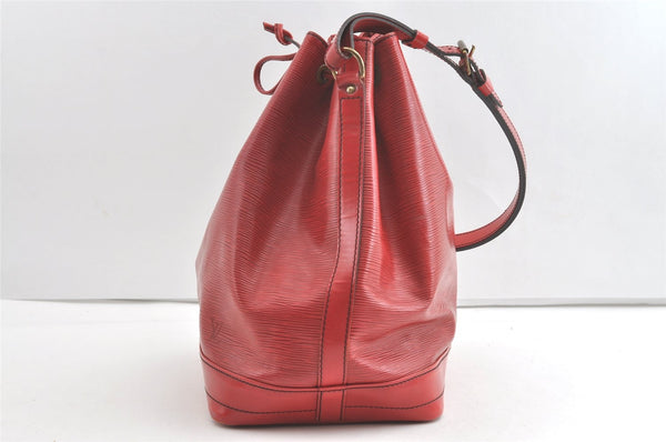 Authentic Louis Vuitton Epi Noe Shoulder Drawstring Bag Red M44007 LV 7900J