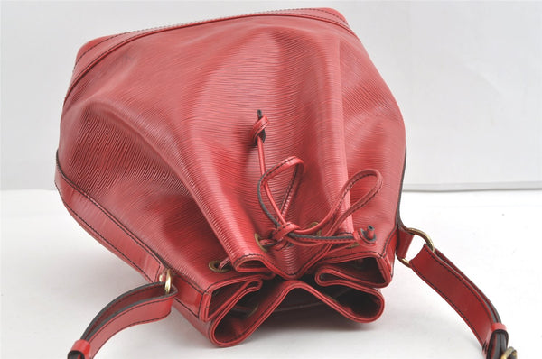 Authentic Louis Vuitton Epi Noe Shoulder Drawstring Bag Red M44007 LV 7900J