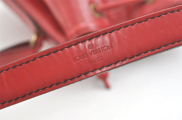 Authentic Louis Vuitton Epi Noe Shoulder Drawstring Bag Red M44007 LV 7900J