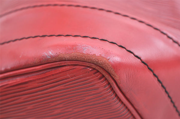 Authentic Louis Vuitton Epi Noe Shoulder Drawstring Bag Red M44007 LV 7900J