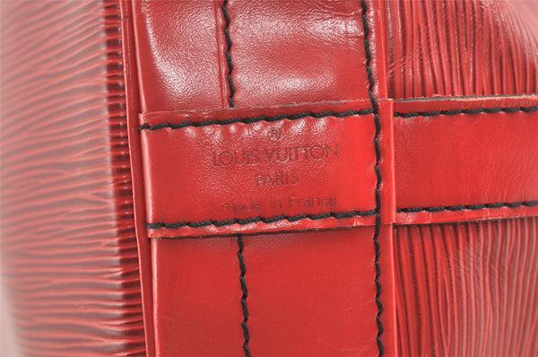 Authentic Louis Vuitton Epi Noe Shoulder Drawstring Bag Red M44007 LV 7900J
