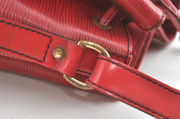 Authentic Louis Vuitton Epi Noe Shoulder Drawstring Bag Red M44007 LV 7900J