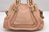 Authentic Chloe Paraty Small 2Way Shoulder Hand Bag Purse Leather Pink 7903I