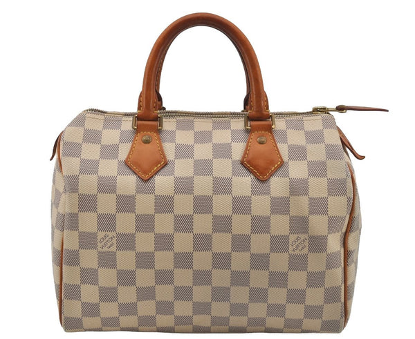 Authentic Louis Vuitton Damier Azur Speedy25 Hand Boston Bag N41534 LV 7903J