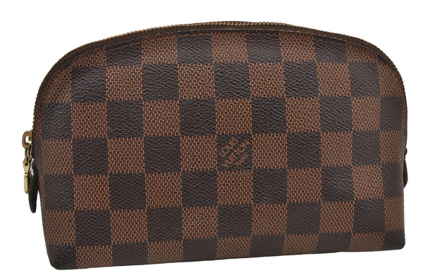 Authentic Louis Vuitton Damier Pochette Cosmetic PM Pouch N47516 LV 7905J