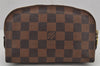 Authentic Louis Vuitton Damier Pochette Cosmetic PM Pouch N47516 LV 7905J