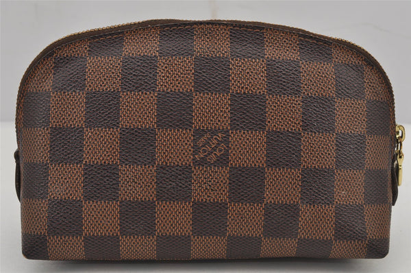 Authentic Louis Vuitton Damier Pochette Cosmetic PM Pouch N47516 LV 7905J