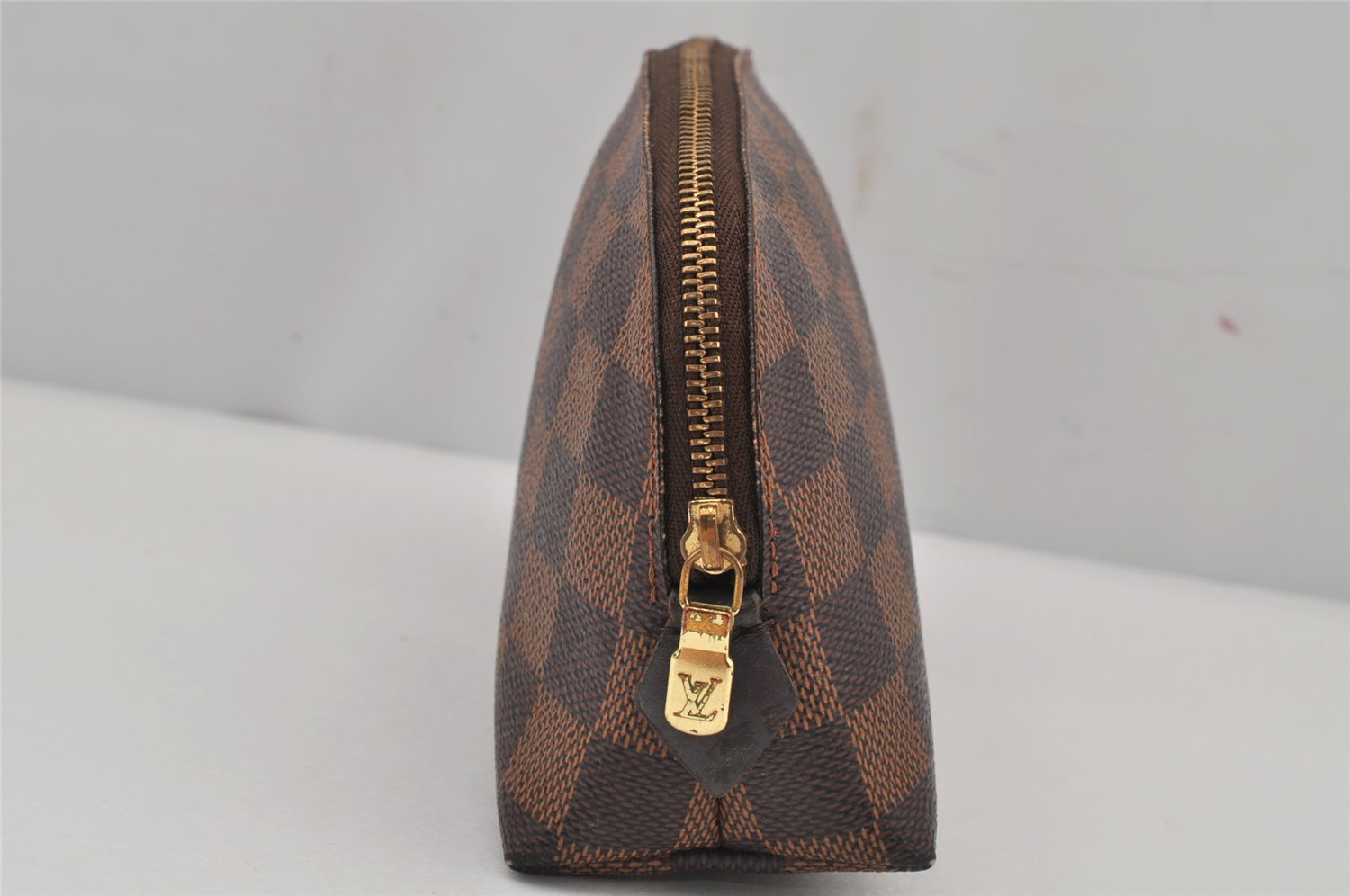 Authentic Louis Vuitton Damier Pochette Cosmetic PM Pouch N47516 LV 7905J