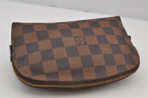 Authentic Louis Vuitton Damier Pochette Cosmetic PM Pouch N47516 LV 7905J