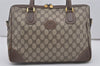 Authentic GUCCI 2Way Shoulder Hand Boston Bag GG PVC Leather Brown 7907I