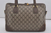 Authentic GUCCI 2Way Shoulder Hand Boston Bag GG PVC Leather Brown 7907I