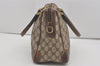 Authentic GUCCI 2Way Shoulder Hand Boston Bag GG PVC Leather Brown 7907I