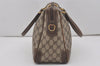 Authentic GUCCI 2Way Shoulder Hand Boston Bag GG PVC Leather Brown 7907I