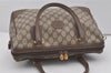 Authentic GUCCI 2Way Shoulder Hand Boston Bag GG PVC Leather Brown 7907I