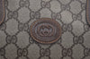 Authentic GUCCI 2Way Shoulder Hand Boston Bag GG PVC Leather Brown 7907I