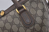 Authentic GUCCI 2Way Shoulder Hand Boston Bag GG PVC Leather Brown 7907I