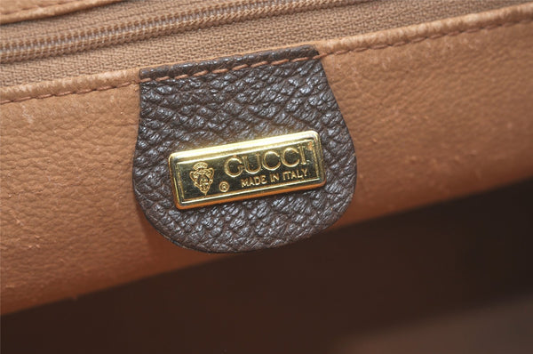 Authentic GUCCI 2Way Shoulder Hand Boston Bag GG PVC Leather Brown 7907I