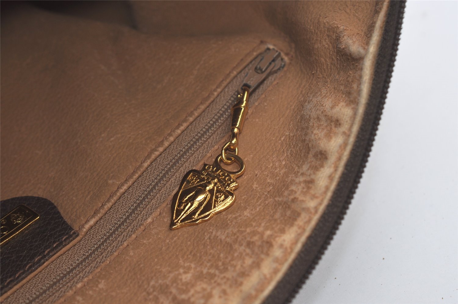 Authentic GUCCI 2Way Shoulder Hand Boston Bag GG PVC Leather Brown 7907I