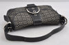 Authentic COACH Mini Signature Shoulder Hand Bag Canvas Leather 6818 Black 7908I