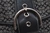 Authentic COACH Mini Signature Shoulder Hand Bag Canvas Leather 6818 Black 7908I