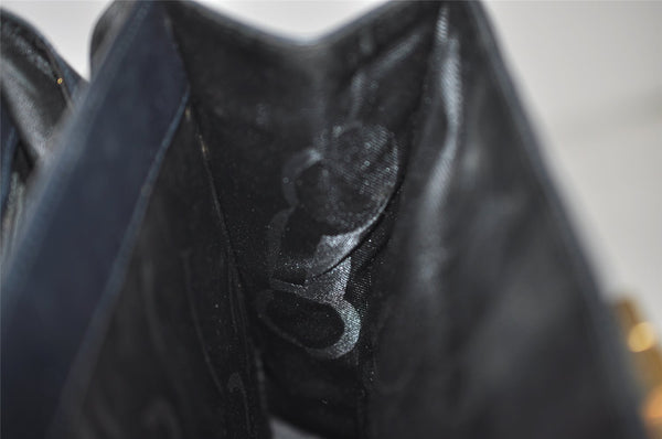 Authentic Salvatore Ferragamo Gancini Leather 2Way Shoulder Hand Bag Black 7908J